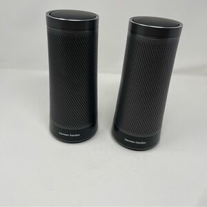 Sleek Black Portable Bluetooth Speakers